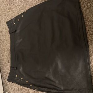 Flying Tomato Black Mini Skirt with Gold Studs